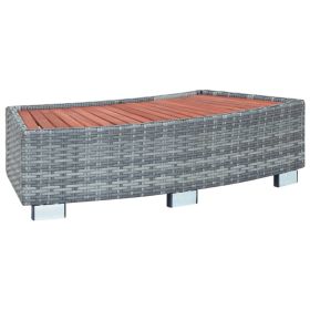 Spa Step Gray Poly Rattan 36.2"x17.7"x9.8"