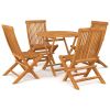 5 Piece Patio Dining Set Solid Teak Wood