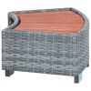 Spa Step Gray Poly Rattan 36.2"x17.7"x9.8"