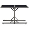 Patio Table Black 43.3"x20.9"x28.3" Glass and Poly Rattan