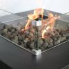 Living Source International Concrete/Glass Propane/Natural Gas Fire Pit Table (Charcoal)