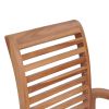 Dining Chairs 4 pcs with Cream White Cushions Solid Teak Wood