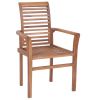 Dining Chairs 4 pcs with Green Cushions Solid Teak Wood