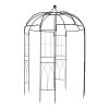 207*207*270cm Courtyard Wrought Iron Gazebo Iron Arch Black