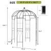 207*207*270cm Courtyard Wrought Iron Gazebo Iron Arch Black