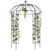 207*207*270cm Courtyard Wrought Iron Gazebo Iron Arch Black