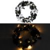 Christmas Wreath with LED Lights Black 23.6" PVC