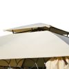 Quality Double Tiered Grill Canopy;  Outdoor BBQ Gazebo Tent with UV Protection;  Beige