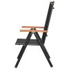 Folding Patio Chairs 6 pcs Textilene Black