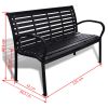 Patio Bench 49.2" Steel and WPC Black