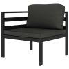 6 Piece Patio Lounge Set with Cushions Aluminum Anthracite