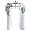 207*207*270cm Courtyard Wrought Iron Gazebo Iron Arch Black