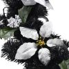 Christmas Wreath with LED Lights Black 23.6" PVC