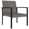 5 Piece Patio Dining Set Poly Rattan Gray