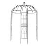 207*207*270cm Courtyard Wrought Iron Gazebo Iron Arch Black