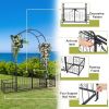 198.5*50*219cm Courtyard Arc Top With Door With Planting Frame Iron Art Iron Arch Black