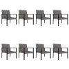 9 Piece Patio Dining Set Poly Rattan Gray