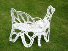 35 H x 46 W x 27 D Outdoor White Butterfly Bench, 400 lbs Weight Capacity, Weather Resistant