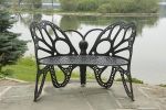 35 H x 46 W x 27 D Outdoor Black Butterfly Bench, 400 lbs Weight Capacity, Weather Resistant