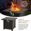 30 Inch 50000 BTU Square Propane Gas Fire Pit Table with Table Cover