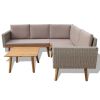 4 Piece Patio Lounge Set with Cushions Poly Rattan Gray