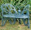 35 H x 46 W x 27 D Outdoor Antique Black Butterfly Bench, 400 lbs Weight Capacity, Weather Resistant