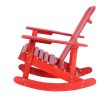 Adirondack Rocking Chair Solid Wood Chairs Finish Outdoor Furniture for Patio, Backyard, Garden - Red