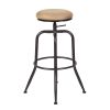 Walker Industrial Counter Bar Stools, SUEDE PU (Set of 2), Height adjustable