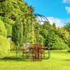 207*207*270cm Courtyard Wrought Iron Gazebo Iron Arch Black