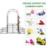 Metal Garden Arch with Gate 79.5'' Wide x 86.6'' High Climbing Plants Support Rose Arch Outdoor Black