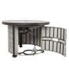 36 inch Gas Propane Fire Pit Table, 50000 BTU Round Gas Fire Table with Lid & Lava Rock, Grey Rattan & Wicker Base, Outdoor Gas Firepit Table for Outs