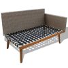 4 Piece Patio Lounge Set with Cushions Poly Rattan Gray