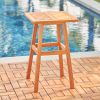 Olina Honey Fish Bone Eucalyptus Wooden Outdoor Side Table