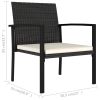 Patio Dining Chairs 2 pcs Poly Rattan Black