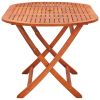 Folding Patio Table 63"x33.5"x29.5" Solid Eucalyptus Wood