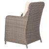 Patio Chairs with Cushions 2 pcs Poly Rattan Brown