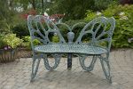 35 H x 46 W x 27 D Outdoor Antique Black Butterfly Bench, 400 lbs Weight Capacity, Weather Resistant