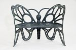 35 H x 46 W x 27 D Outdoor Antique Black Butterfly Bench, 400 lbs Weight Capacity, Weather Resistant