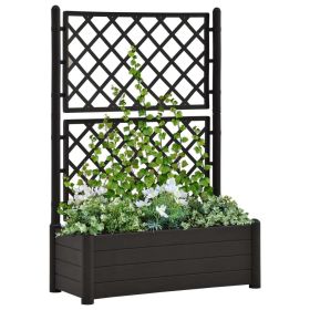 Garden Planter with Trellis 39.4"x16.9"x55.9" PP Anthracite (Color: Anthracite)