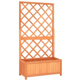 Garden Trellis Planter Brown 27.6"x11.8"x53.1" Solid Firwood (Color: Brown)