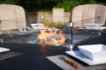 Elegant PE Wicker and Aluminium Patio Dining Fire Pit Table