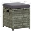 6 Piece Patio Lounge Set with Cushions Poly Rattan Gray