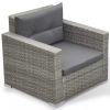 6 Piece Patio Lounge Set with Cushions Poly Rattan Gray