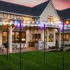 8/10 Feet 2 Pack  Outdoor String Light Poles with Top Arc Hook and 5-Prong Base