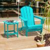 Adirondack Outdoor Side Table;  HDPE Plastic End Tables for Patio;  Backyard;  Pool;  Indoor Outdoor Companion;  Easy Maintenance Weather Resistant La