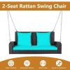 2-Person Patio Rattan Porch Swing with Cushions