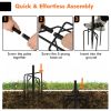 8/10 Feet 2 Pack  Outdoor String Light Poles with Top Arc Hook and 5-Prong Base