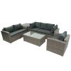 Patio Furniture Sets;  7-Piece Patio Wicker Sofa ;  Cushions;  Chairs ;  a Loveseat ;  a Table and a Storage Box