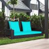 2-Person Patio Rattan Porch Swing with Cushions