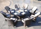 Elegant PE Wicker and Aluminium Patio Dining Fire Pit Table